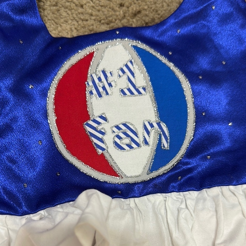 Patriotic Blue and Red Kids baseball costume Halloween costume cheerleader - Picture 2 of 4